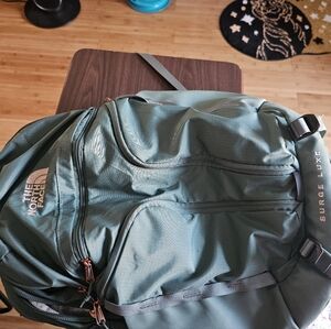 THE NORTH FACE Women's Surge Luxe Laptop Backpack (Dark Sage/Burnt Coal Metallic